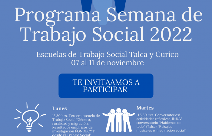 Programa Semana de Trabajo Social Talca 2022.